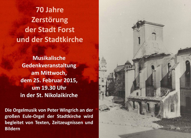 Gedenkveranstaltung - 70 Jahre Zerstörung der Stadt Forst